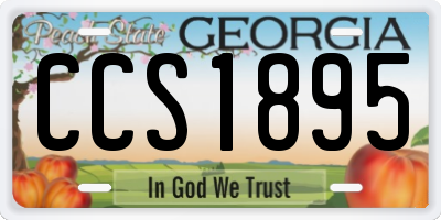 GA license plate CCS1895