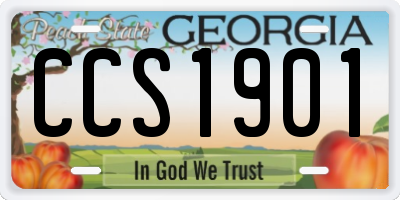 GA license plate CCS1901