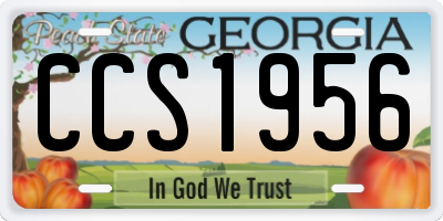 GA license plate CCS1956