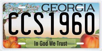 GA license plate CCS1960