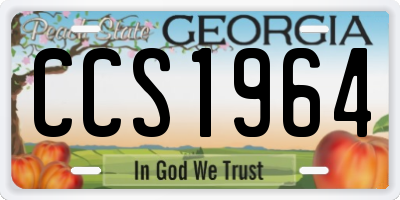 GA license plate CCS1964