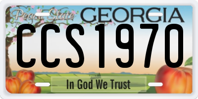 GA license plate CCS1970