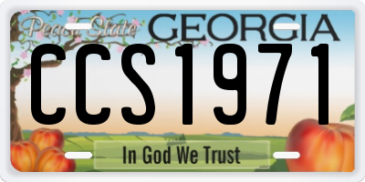 GA license plate CCS1971