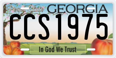 GA license plate CCS1975