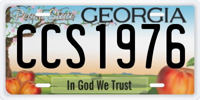 GA license plate CCS1976
