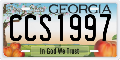 GA license plate CCS1997