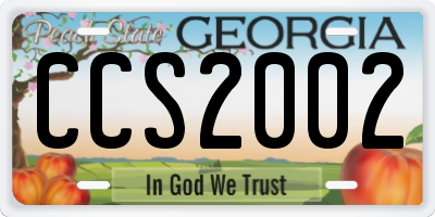 GA license plate CCS2002
