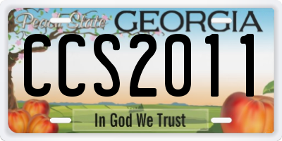 GA license plate CCS2011