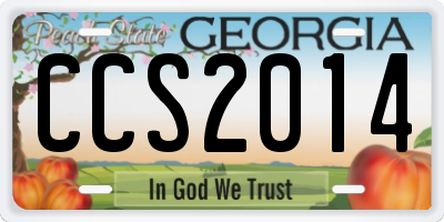 GA license plate CCS2014