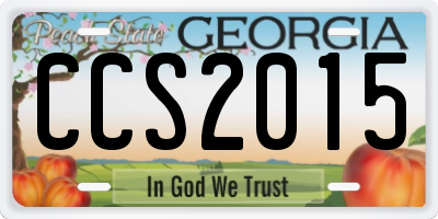 GA license plate CCS2015