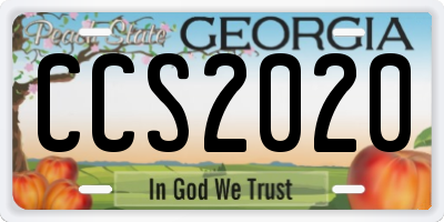GA license plate CCS2020
