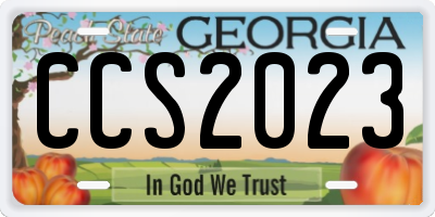 GA license plate CCS2023
