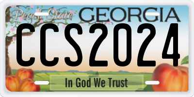 GA license plate CCS2024