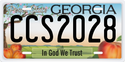 GA license plate CCS2028