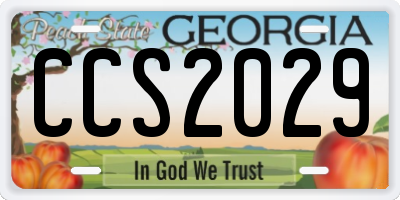 GA license plate CCS2029
