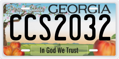 GA license plate CCS2032