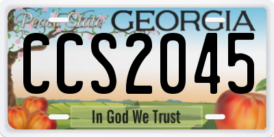 GA license plate CCS2045