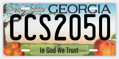 GA license plate CCS2050