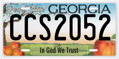 GA license plate CCS2052