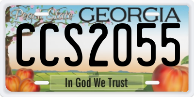 GA license plate CCS2055