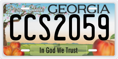 GA license plate CCS2059