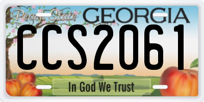 GA license plate CCS2061