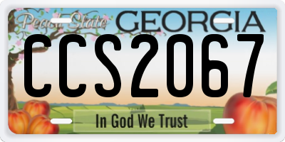 GA license plate CCS2067