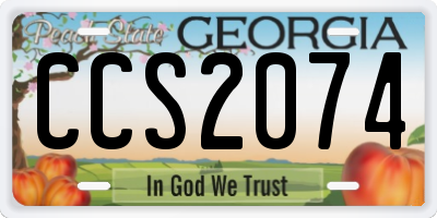 GA license plate CCS2074