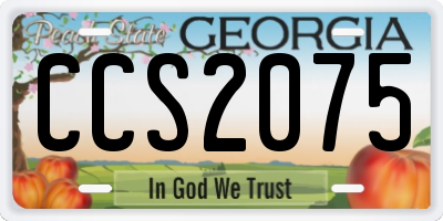 GA license plate CCS2075