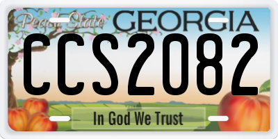 GA license plate CCS2082