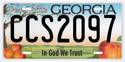 GA license plate CCS2097