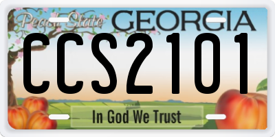 GA license plate CCS2101