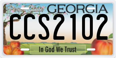 GA license plate CCS2102