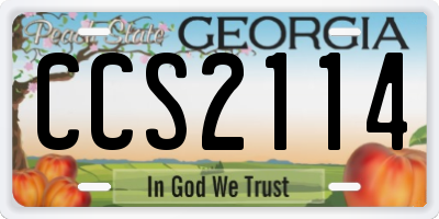 GA license plate CCS2114