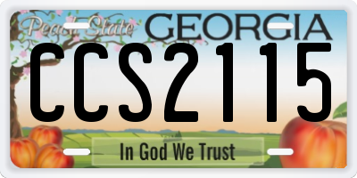 GA license plate CCS2115