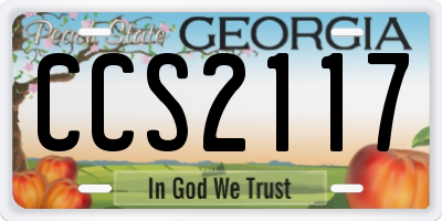 GA license plate CCS2117