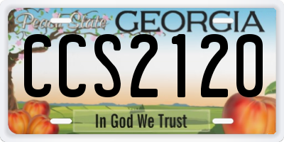 GA license plate CCS2120