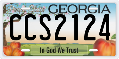 GA license plate CCS2124