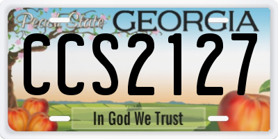 GA license plate CCS2127