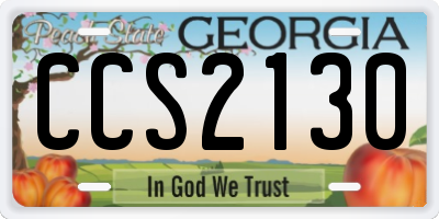 GA license plate CCS2130