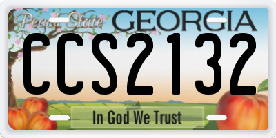GA license plate CCS2132