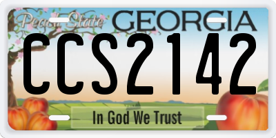 GA license plate CCS2142