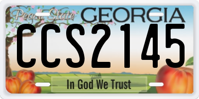 GA license plate CCS2145