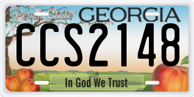 GA license plate CCS2148