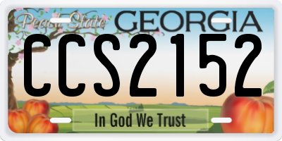GA license plate CCS2152