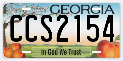GA license plate CCS2154