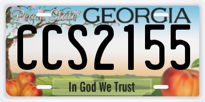 GA license plate CCS2155