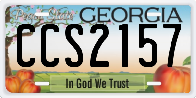 GA license plate CCS2157