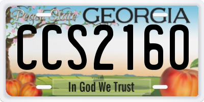 GA license plate CCS2160