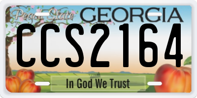 GA license plate CCS2164